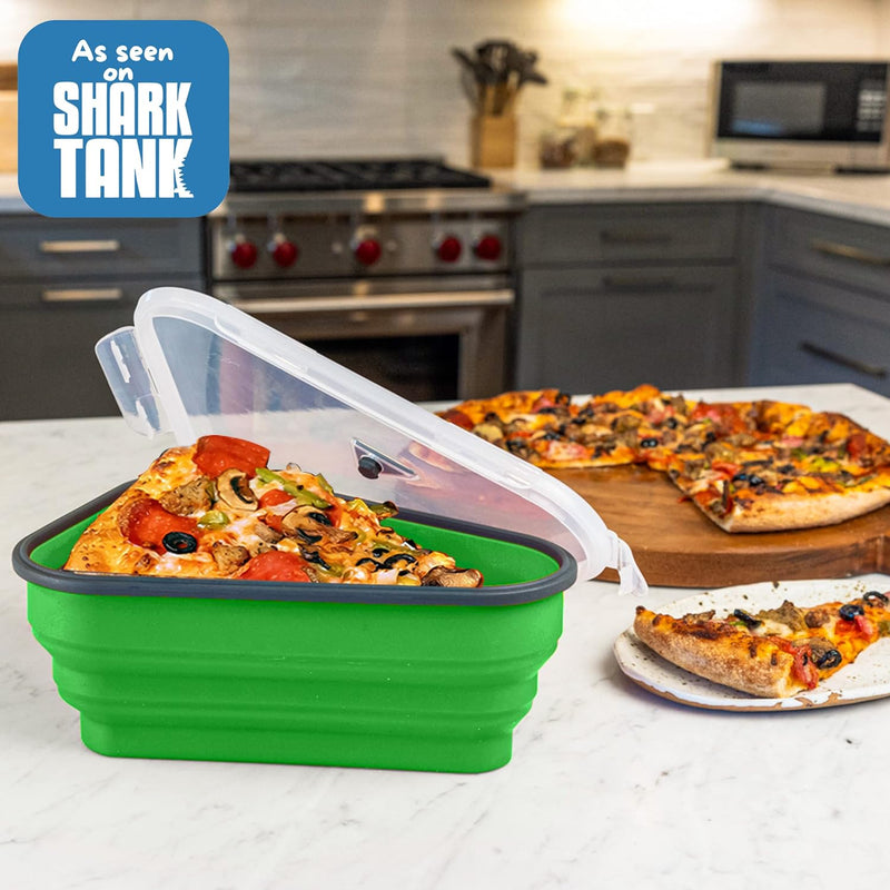 The Perfect Pizza Pack - Reusable Pizza Storage Container with 5 Microwavable Trays - BPA-Free Organizer for Space-Saving Red