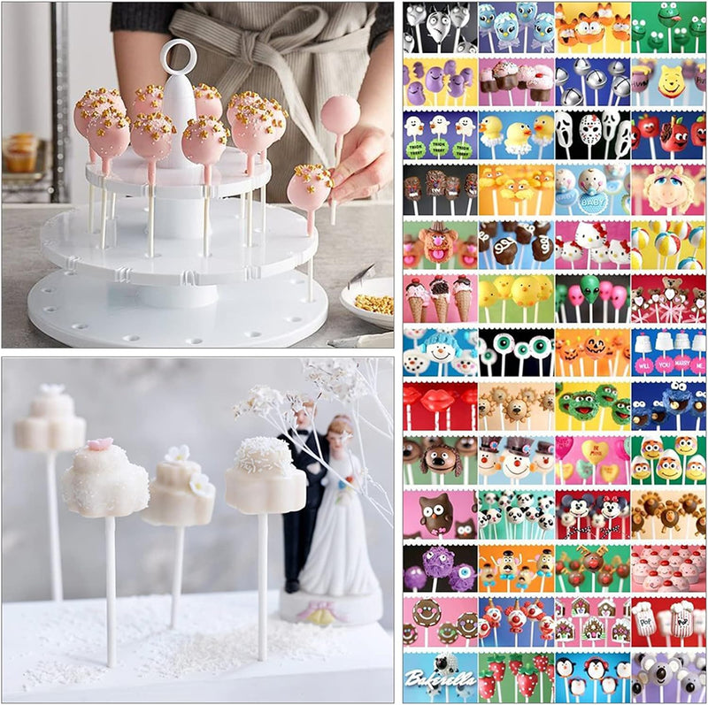 Cake Pop Sticks and Wrappers Kit - 300 Count with Lollipop Sticks Treat Bags and Twist Ties