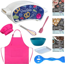 Kids Ultimate Baking Bundle - 11 Items - Oven Mixes Apron Hat Tools Heroic Hot Pink