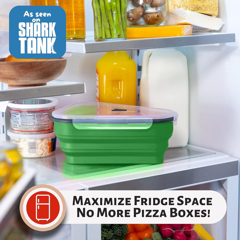 The Perfect Pizza Pack - Reusable Pizza Storage Container with 5 Microwavable Trays - BPA-Free Organizer for Space-Saving Red