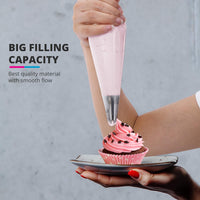 Riccle Disposable Piping Bags 12 Inch - 100 Anti Burst Pastry Bags - Icing Piping Bags for Frosting - Ideal for Cakes and Cookies Decoration