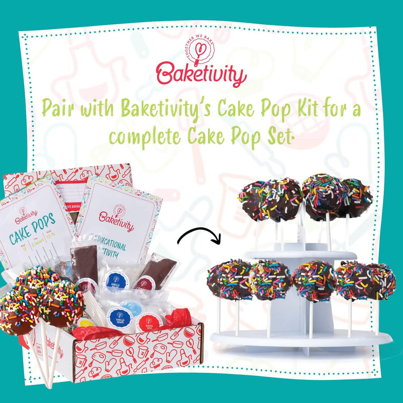 Baketivity Cake Pop Kit - No Mold or Maker Needed Stand and Baking Set for Kids  Kosher