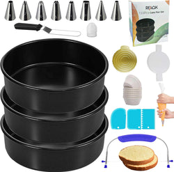 RFAQK 133PC Round Cake Pan Set with Baking and Decorating Supplies