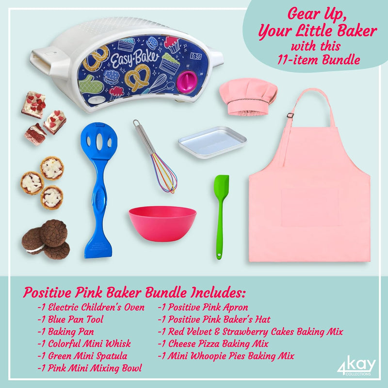 Kids Ultimate Baking Bundle - 11 Items - Oven Mixes Apron Hat Tools Heroic Hot Pink