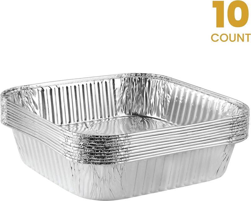 PLASTICPRO Disposable Square Aluminum Baking Pans - Pack of 25 3x3x2 inches