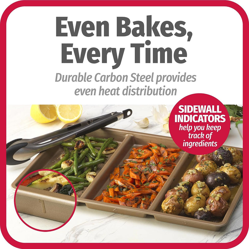 Nonstick Carbon Steel Bacon Baking Pan Set - GoodCook 15 Pieces Dark Gray