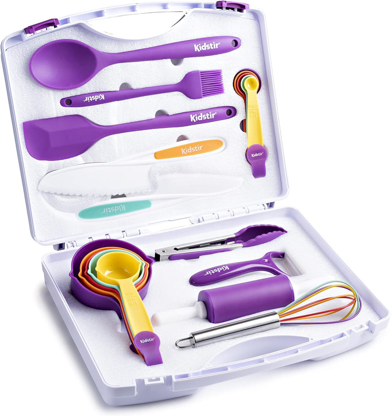 Kids Cooking and Baking Set - 34 Piece with Carrying Case and Utensils - Girls and Boys Gift