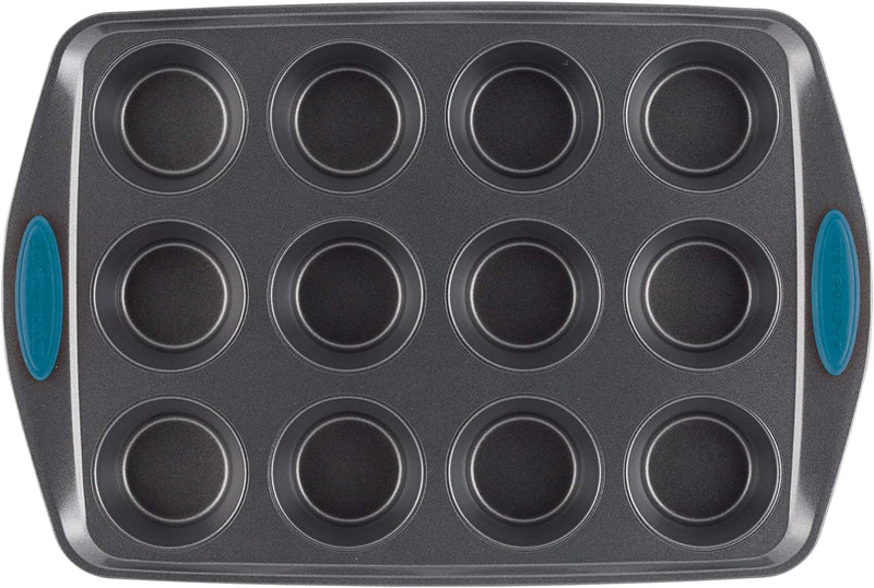 Rachael Ray Yum-o 24-Cup Nonstick Mini Muffin Pan - Gray with Orange Handles