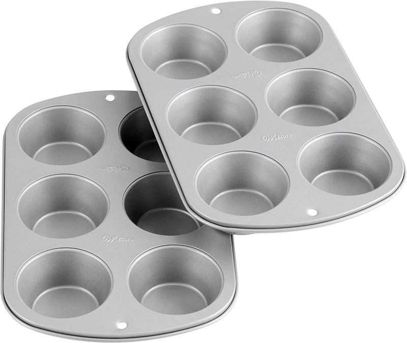 Non-Stick Jumbo Muffin Pan - 6 Cup 2 count Pack of 1 by Wilton Recipe Right