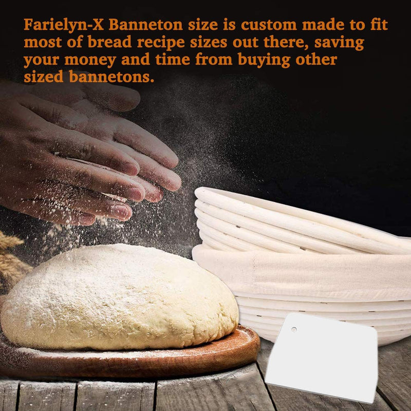 Bread Banneton Proofing Basket Set - 9 Inch with Tools for Sourdough and Artisan Breads