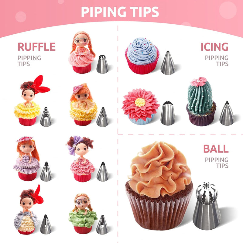 Russian Piping Tips - Complete Cake Decorating Kit with 36 Tulip Icing Nozzles