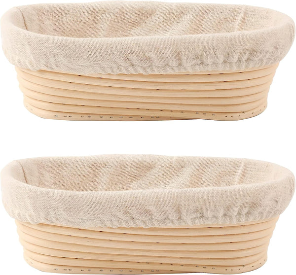 Sourdough Bread Proofing Baskets - Set of 2 with Liners