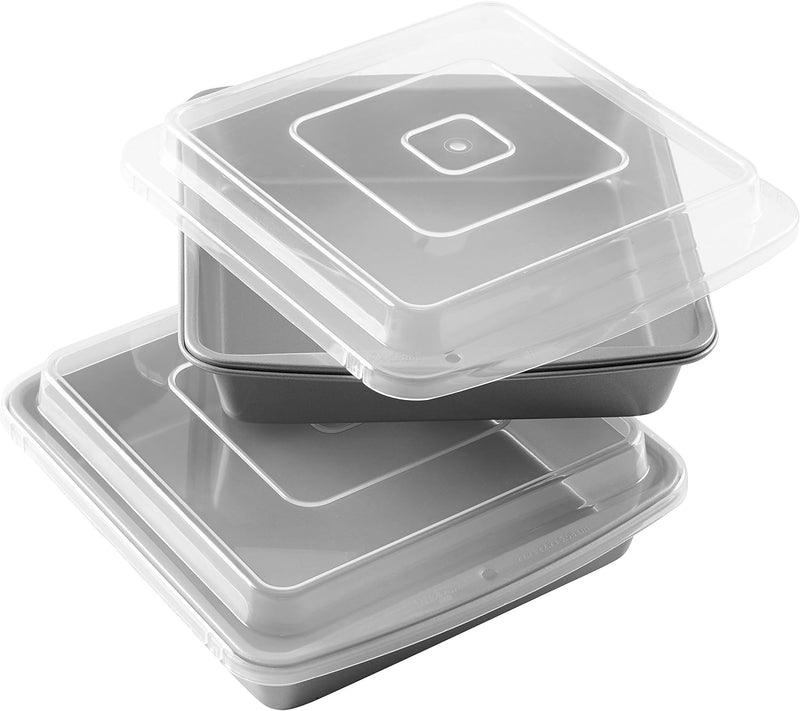 Wilton 9-Inch Baking Pan Set with Lid Non-Stick 2 Pieces