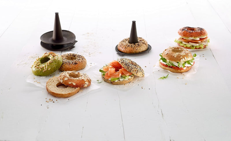 Lekue Bagel Maker with 6 Molds - Brown