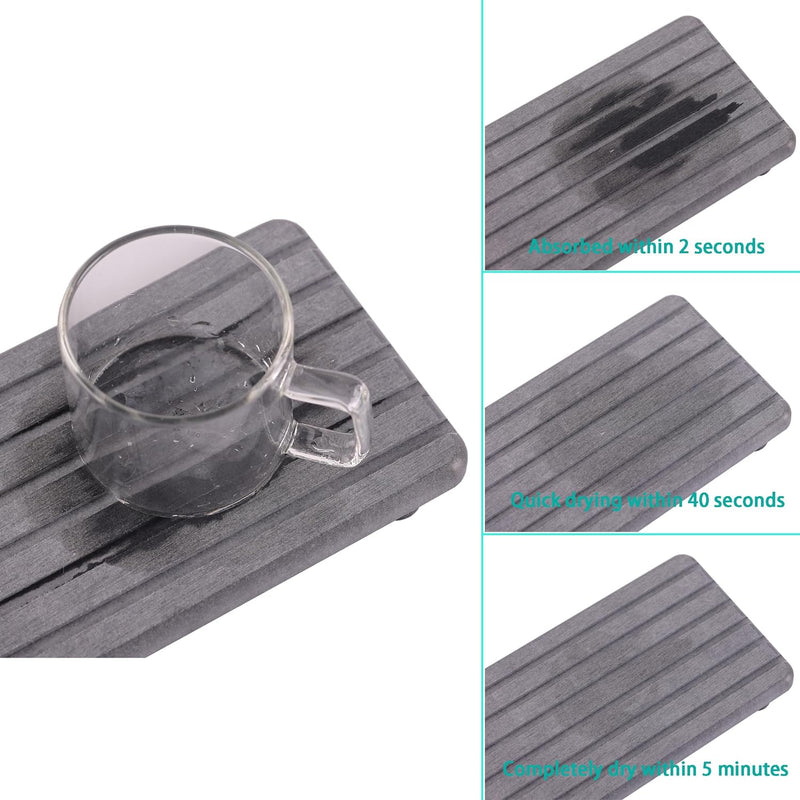 NiuYichee Diatomite Coasters - Set of 2 Water Absorbing Stone for Home - Grooved Design