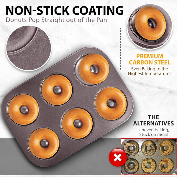 Premium Non-Stick Donut Pan for Healthier Homemade Baked Goods