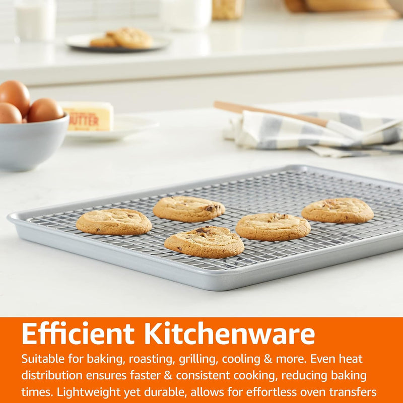 Nonstick Baking Sheets  Cooling Rack Set - Half Sheet Size 2-Pack