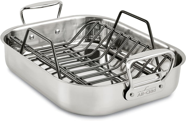 All-Clad Stainless Steel Roaster with Nonstick Rack - 11x14 Inch