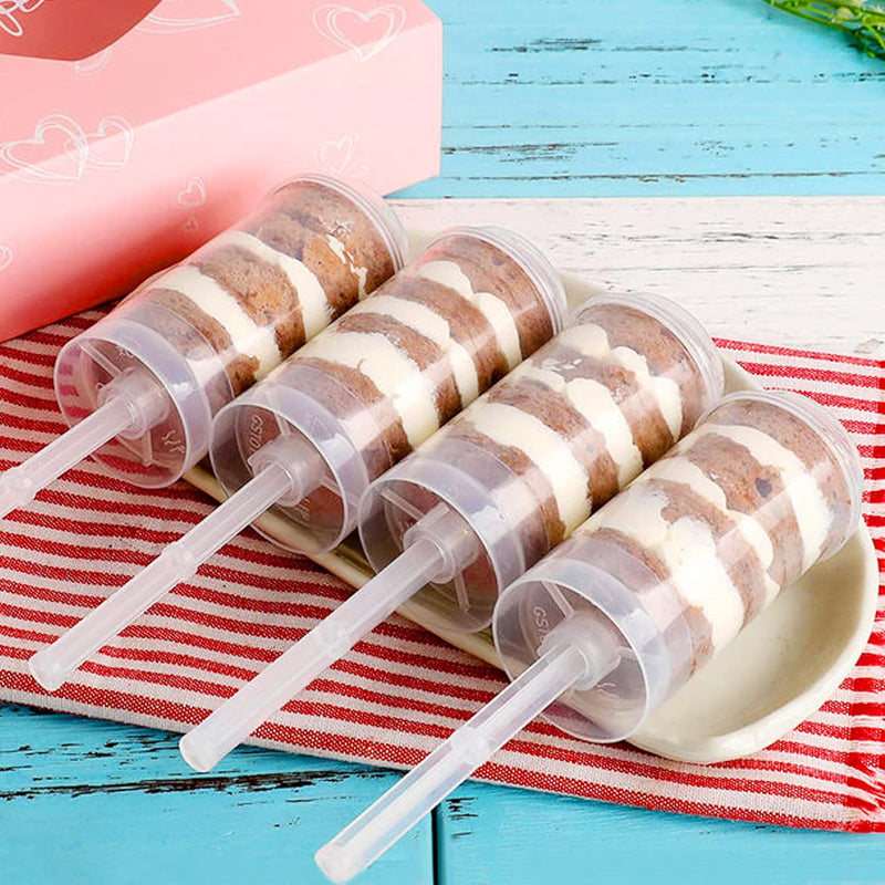 24-Pack Reusable Push Pop Containers with Lids for Cake Cupcake Ice Cream Desserts Snacks