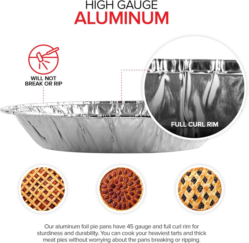 50 Count Disposable Mini Foil Pie Pans for Baking - Recyclable and Durable