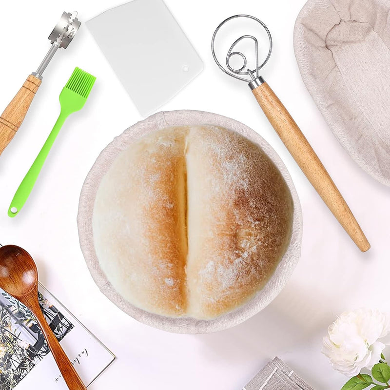 Banneton Bread Proofing Set with Baking Supplies and Gifts