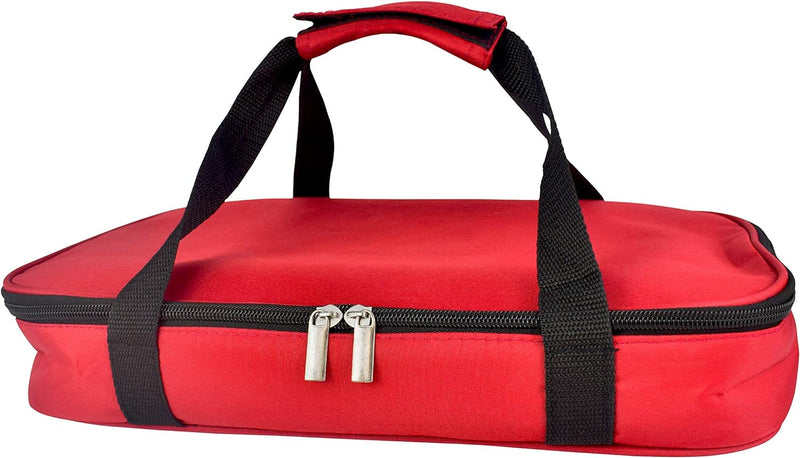 Glass Casserole with Insulated Bag - Ideal for Picnics  Potlucks Retains Temp 1375x85x275 Red