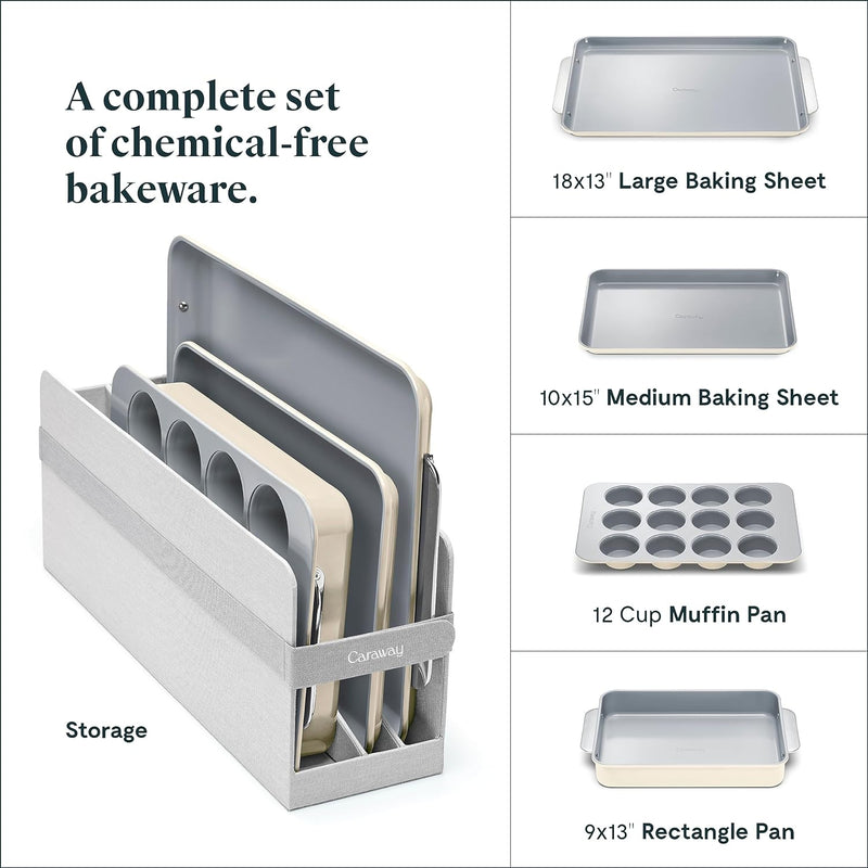 11-Piece Non-Toxic Ceramic Bakeware Set - PTFE  PFOA-Free