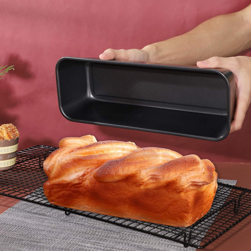 Beasea Pullman Loaf Pan 2 Pack Non-Stick Bread Mold with Lid for Baking