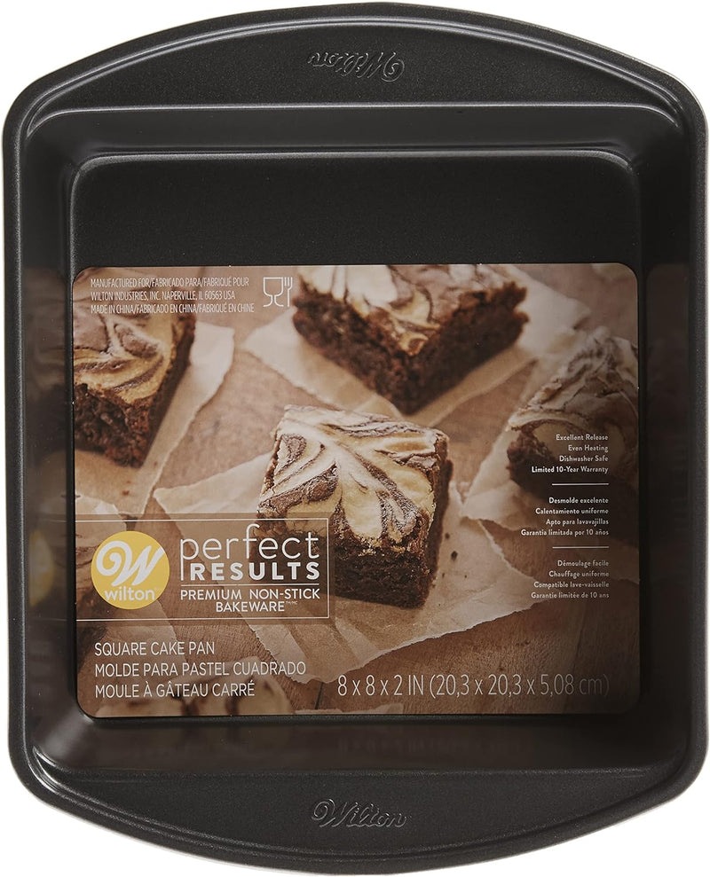 Wilton 8-inch Non-Stick Square Cake Pan - Premium Quality for Even Baking
