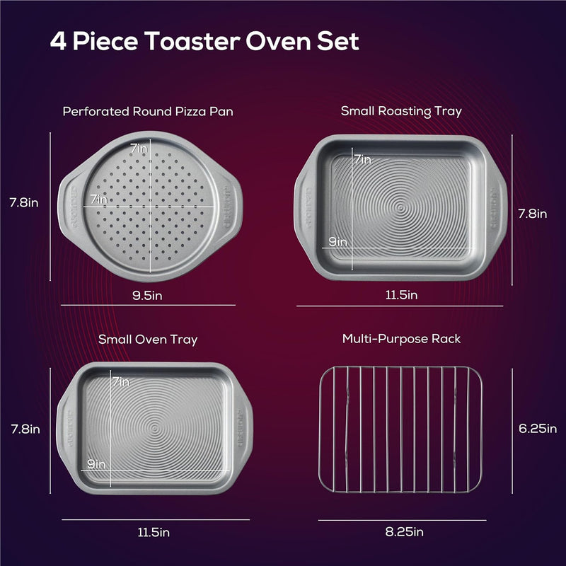 10-Pc Nonstick Bakeware Set - Circleon Total Gray
