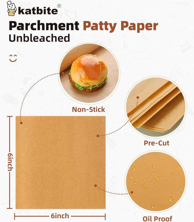 Katbite 200Pcs 12x16 In Unbleached Parchment Paper for Baking - Heavy Duty Precut Sheets for Oven Air Fryer Cookies