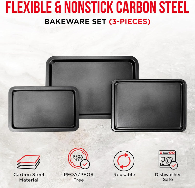 Non-Stick Carbon Steel Bakeware Set - 10-Piece