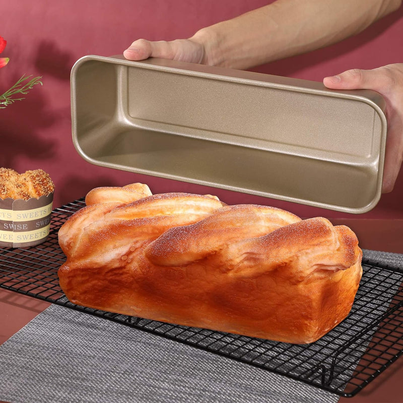 Beasea Pullman Loaf Pan 2 Pack Non-Stick Bread Mold with Lid for Baking