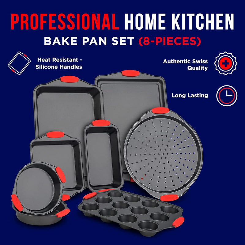 10-Piece Non-Stick Bakeware Set with Silicone Handles - by Bakken