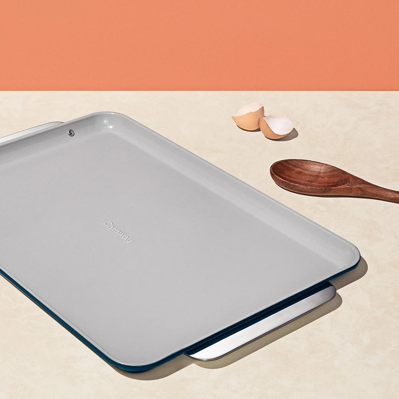 Non-Stick Ceramic Baking Sheet - Naturally Slick Coating - Non-Toxic - Perfect for Baking  Roasting - Large Size - Cream