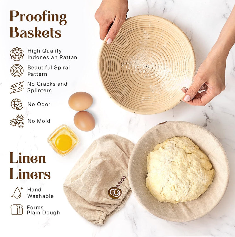 Sourdough Bread Making Kit with Bannetons and Bread Lame Tools