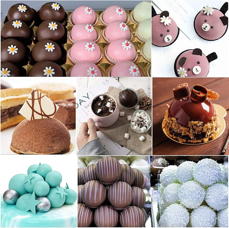 Hot Cocoa Bomb Molds - 6 Pack Silicone Semi Sphere for Chocolate Bombs Cakes Jello Mousse Purple