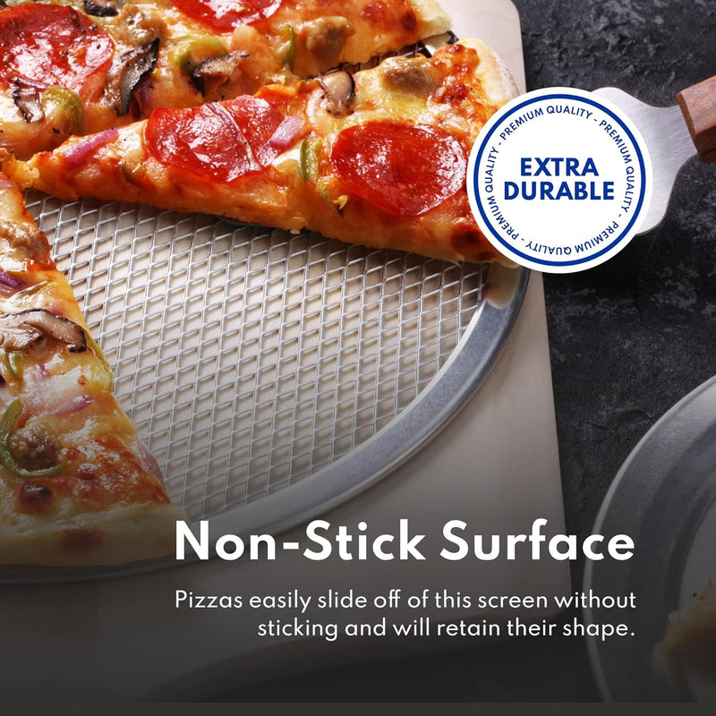 Restaurant-Grade Aluminum Pizza Baking Screen Seamless 12-Inch