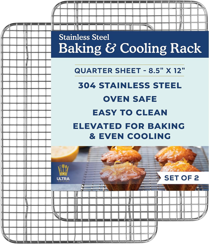 Ultra Cuisine Stainless Steel Cooling and Baking Rack Set - 115 x 165-inch - Set of 2