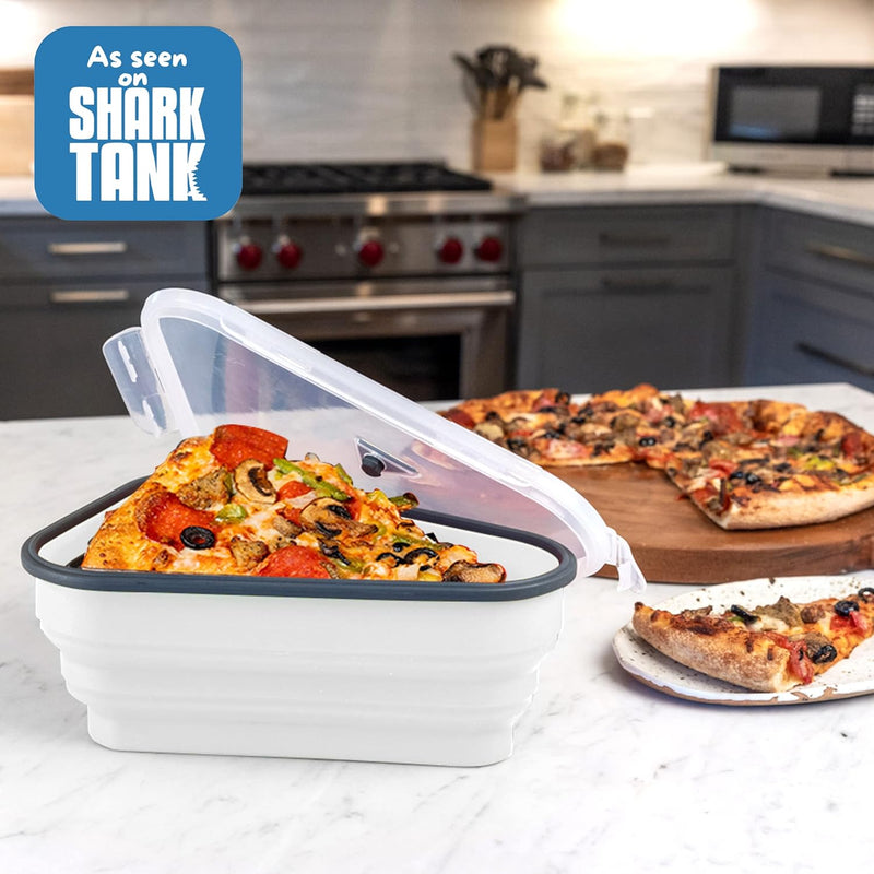 The Perfect Pizza Pack - Reusable Pizza Storage Container with 5 Microwavable Trays - BPA-Free Organizer for Space-Saving Red