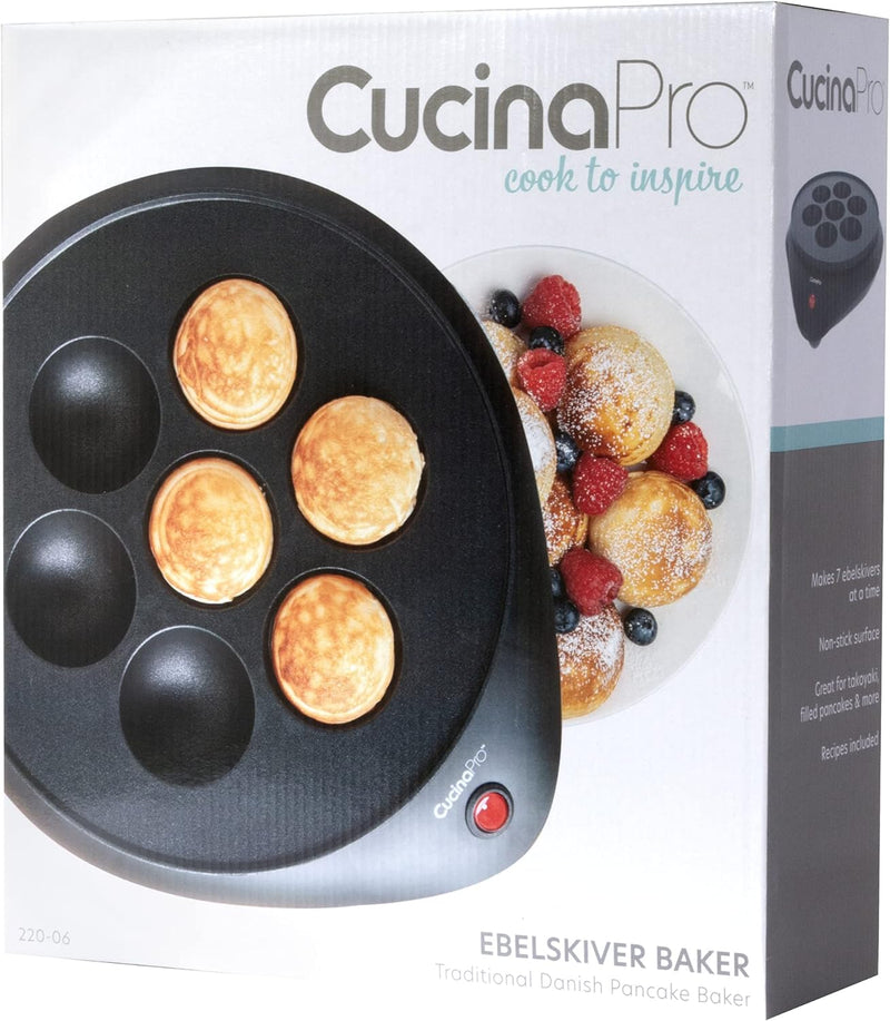 Electric Ebelskiver Maker with Non-stick Coating - Danish Pancake Takoyaki and Cake Pop Baker for Festive Desserts and Gifts