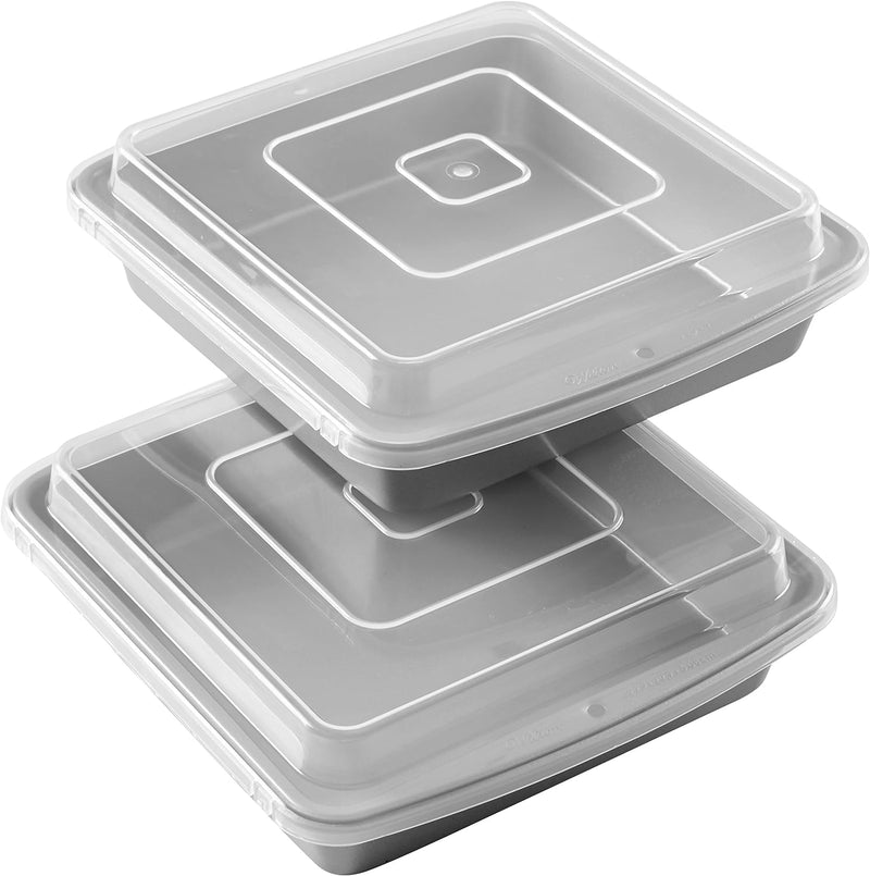 Wilton 9-Inch Baking Pan Set with Lid Non-Stick 2 Pieces