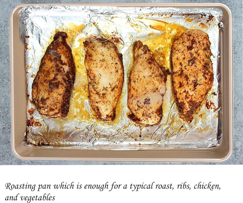 Nonstick Roasting Pan with Rack 16 x 115 Rectangular Gray - for Turkey Chicken Meat Veggies
