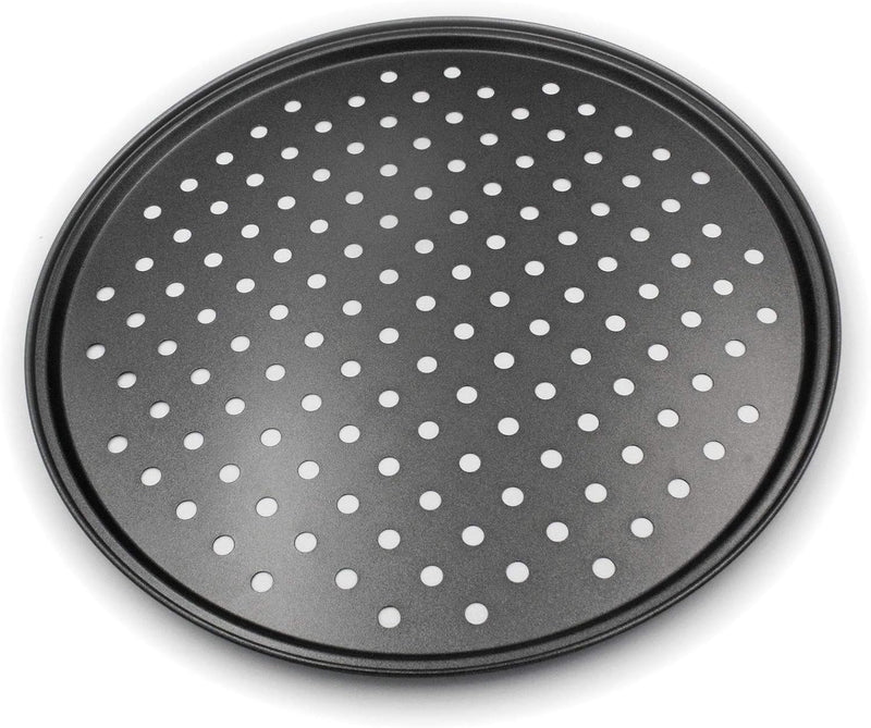 12 Nonstick Carbon Steel Pizza Pan with Holes for Home and Restaurant Baking