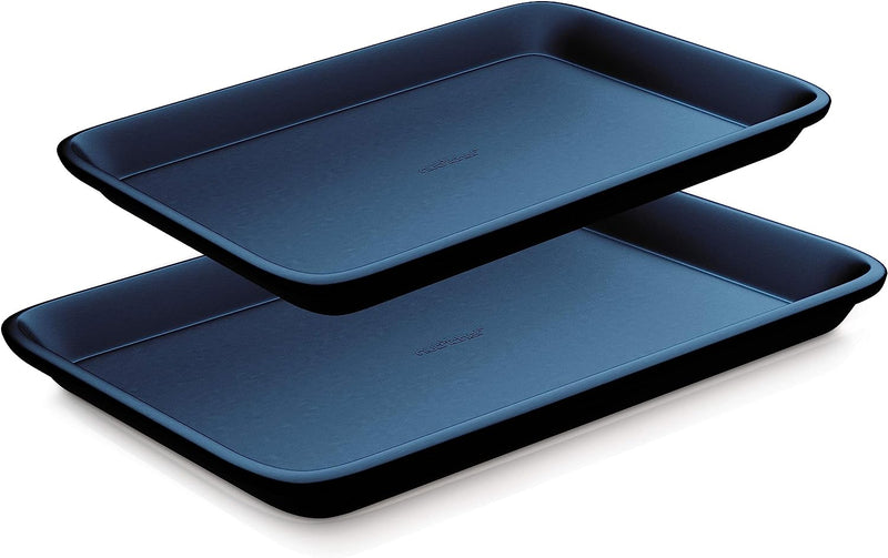 NutriChef Non-Stick Carbon Steel Baking Pans - Blue Diamond Coating Commercial Grade Dishwasher Safe - NCBK6TRB