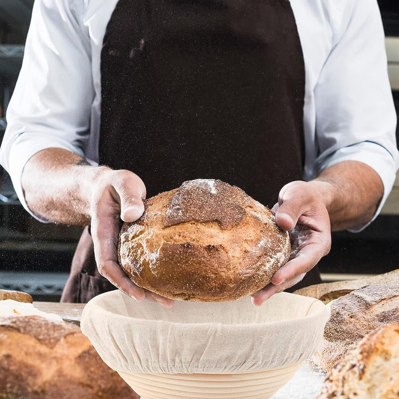 Sourdough Bread Proofing Basket with Liner - Round 85 inch