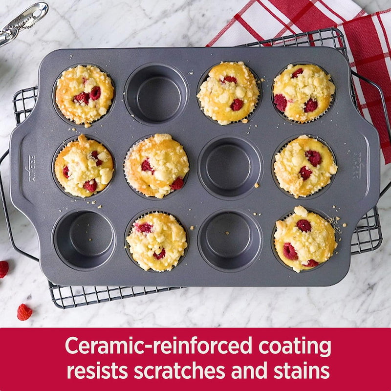 8-Piece All-Clad Nonstick Bakeware Set - Includes Loaf Pan Cookie Sheet Muffin Pan Cooling  Baking Rack and More