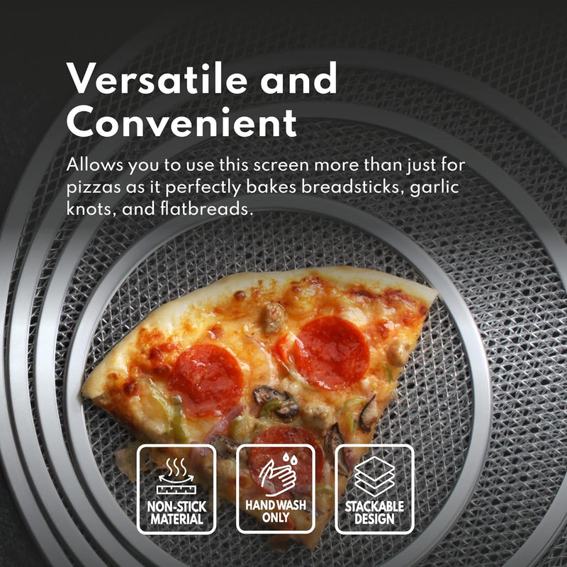 Restaurant-Grade Aluminum Pizza Baking Screen Seamless 12-Inch
