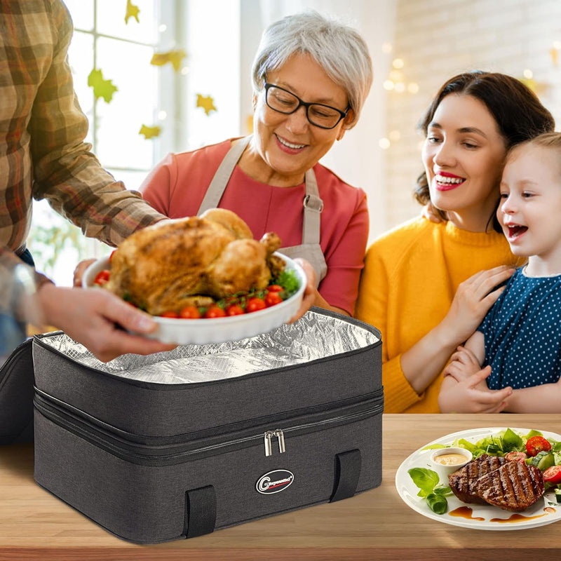 GhvyenntteS Double Casserole Carrier - Expandable Insulated Food Carrier