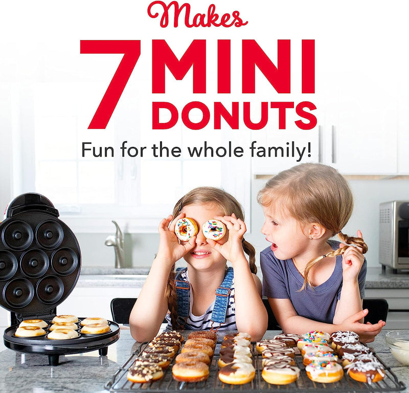Kid-Friendly Donut  Waffle Maker Combo - Aqua  Red Heart 4 Inch